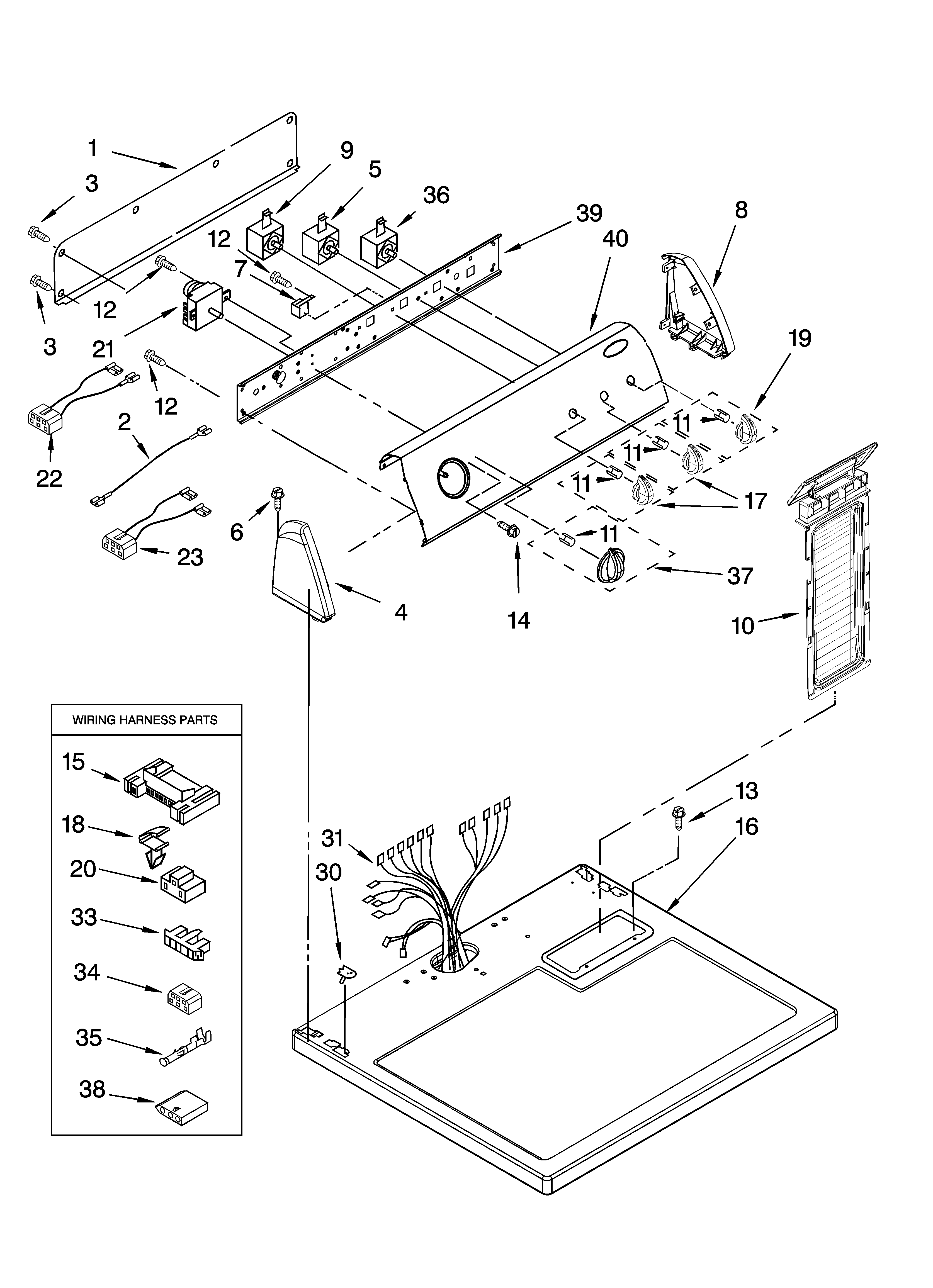 Top and console parts