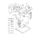 Whirlpool WED5821SW0 top and console parts diagram