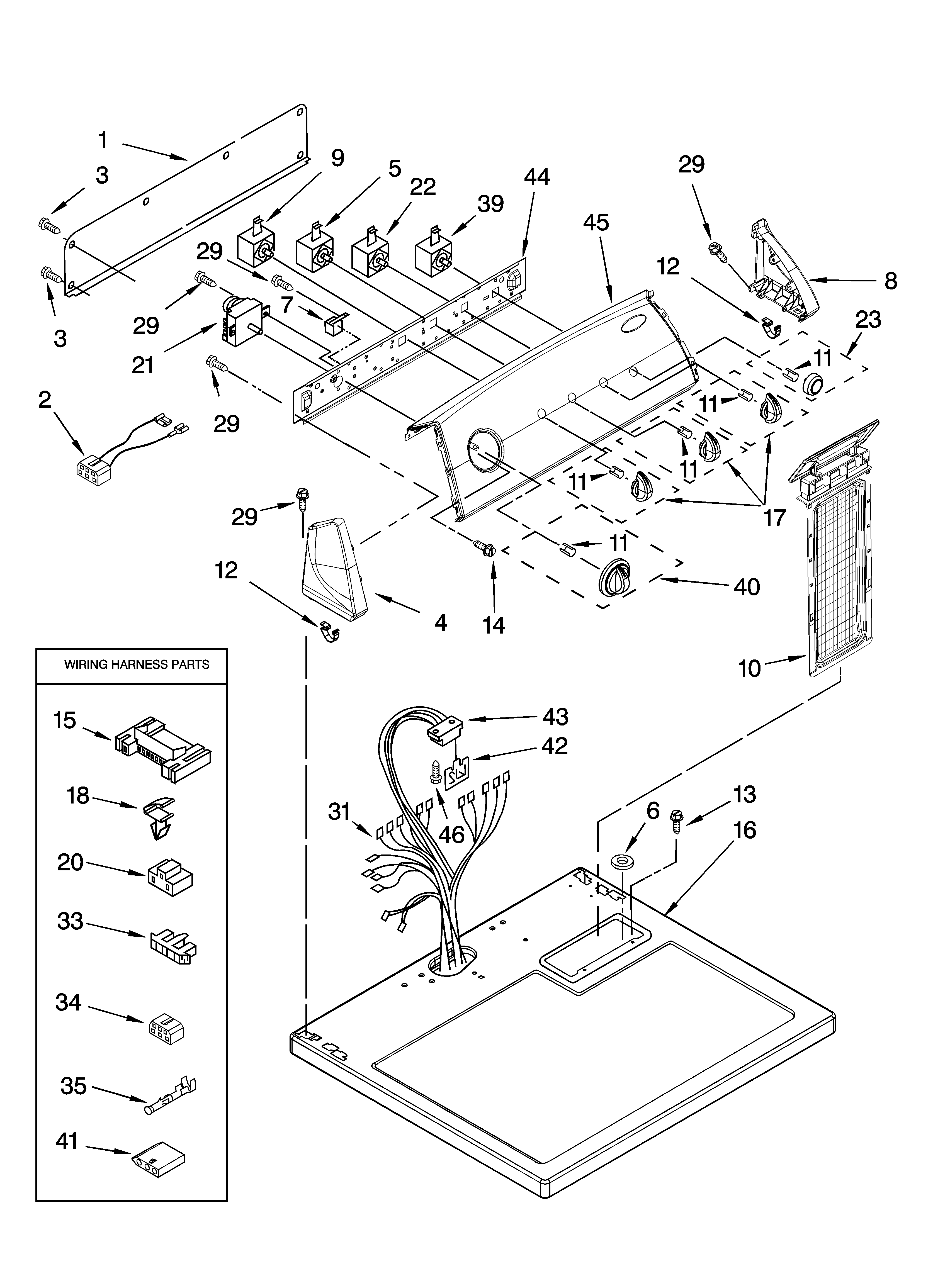 Top and console parts