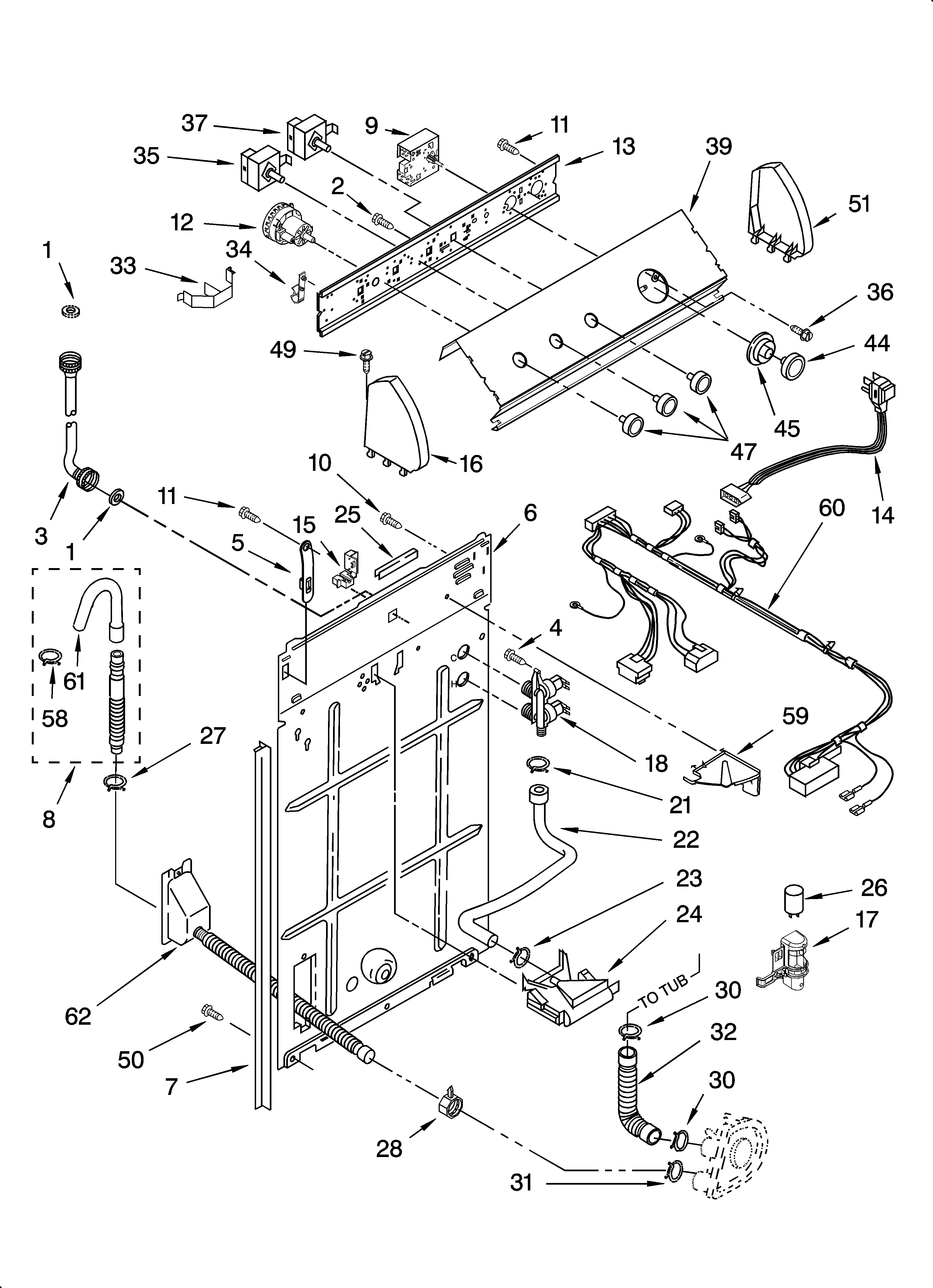 Controls and rear panel parts