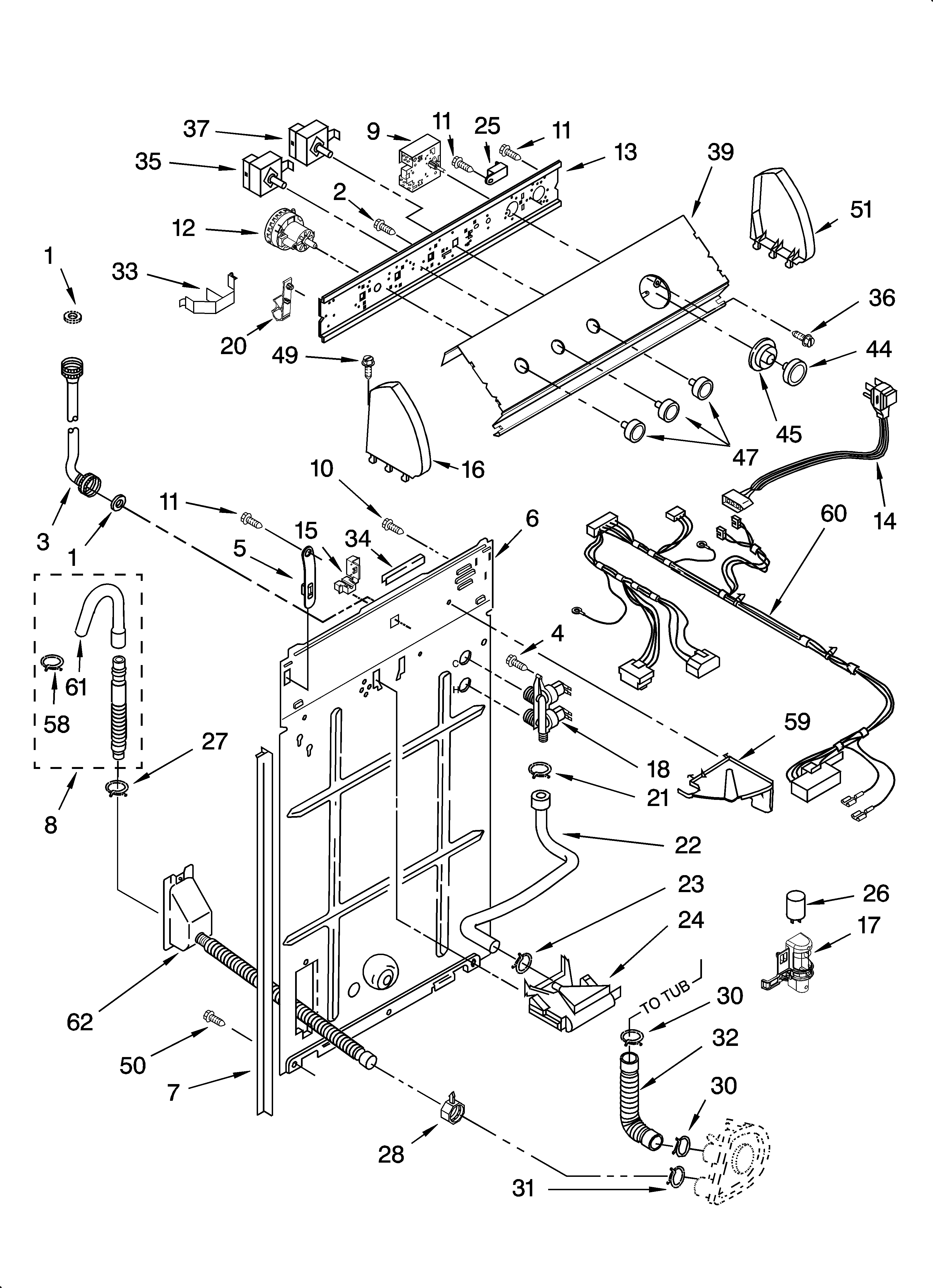 Controls and rear panel parts