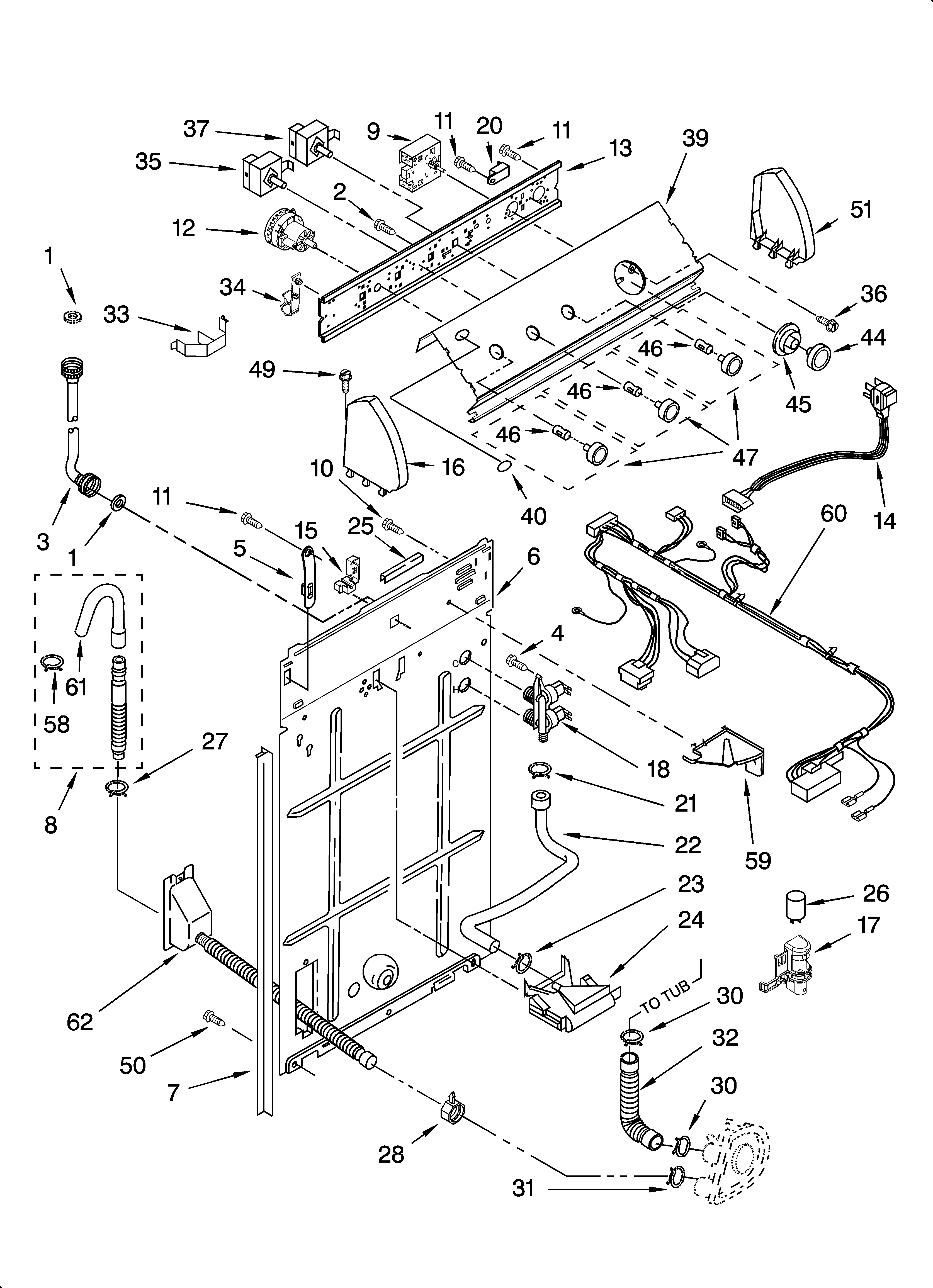 Controls and rear panel parts