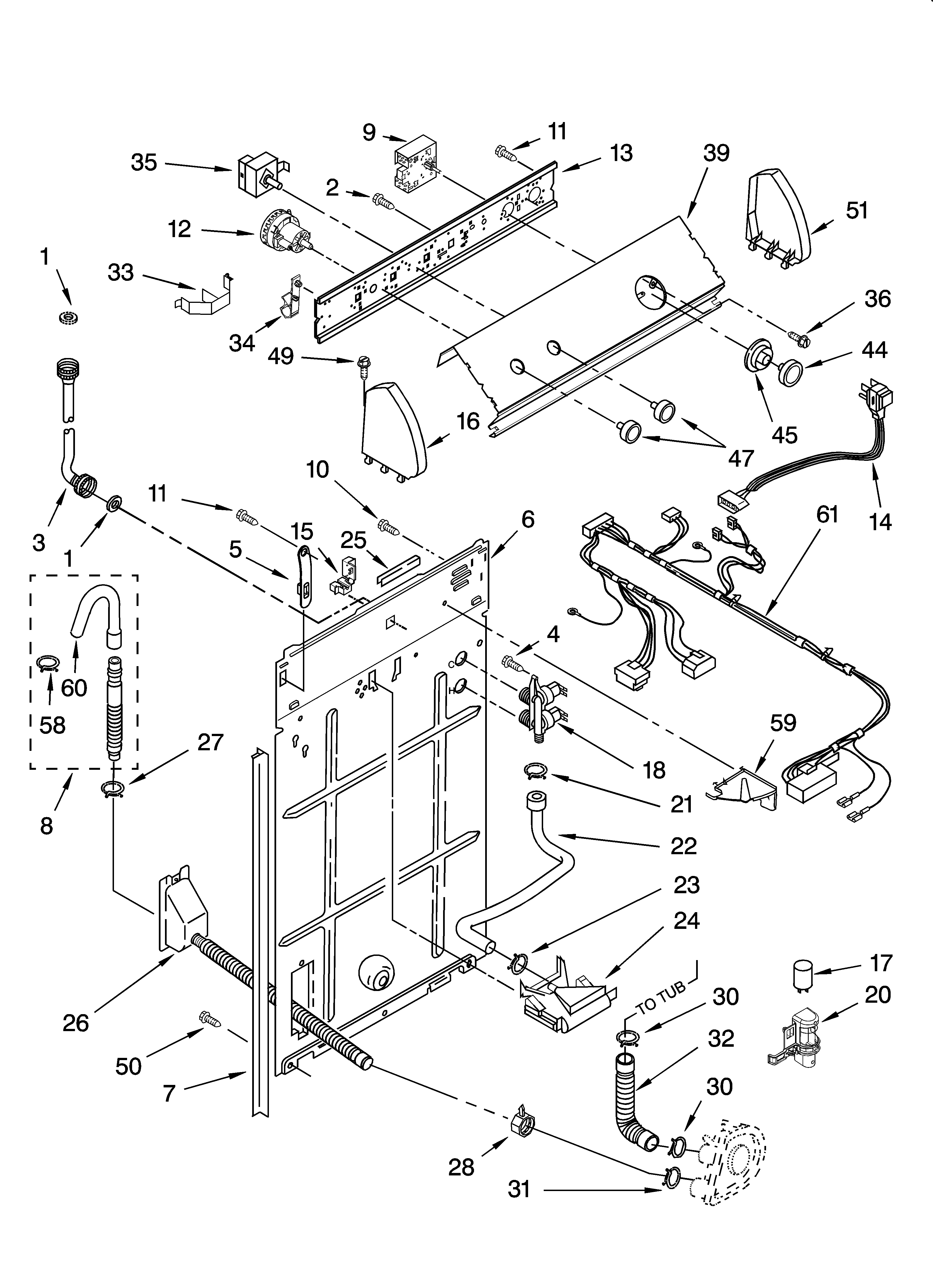 Controls and rear panel parts