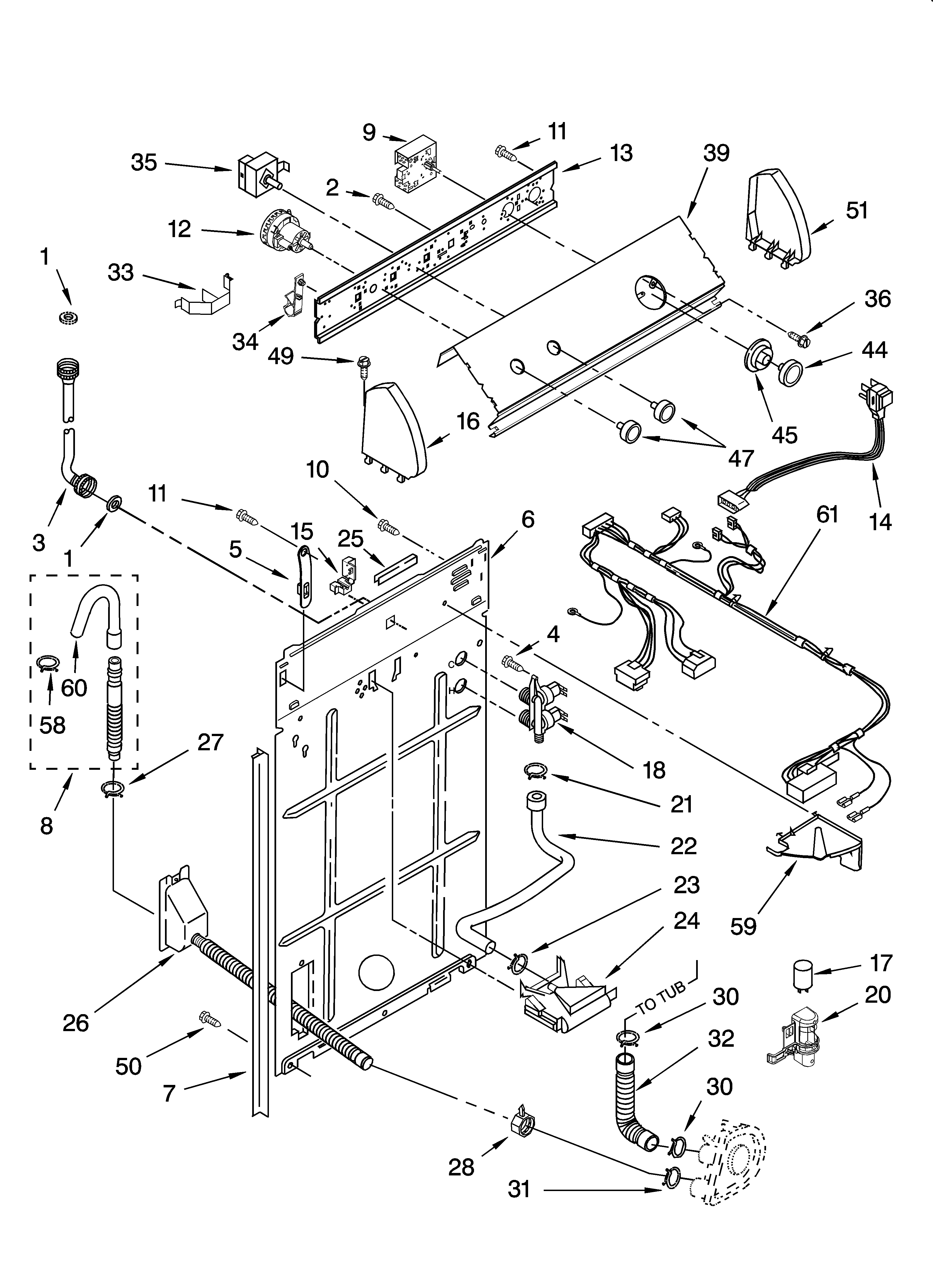 Controls and rear panel parts