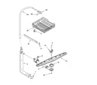 Whirlpool DU915PWST0 upper dishrack and water feed parts diagram