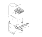 Whirlpool DU930PWST0 upper dishrack and water feed parts diagram