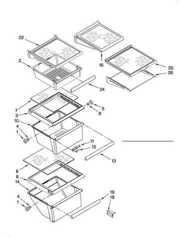 Refrigerator shelf parts
