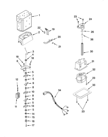 Motor and ice container parts