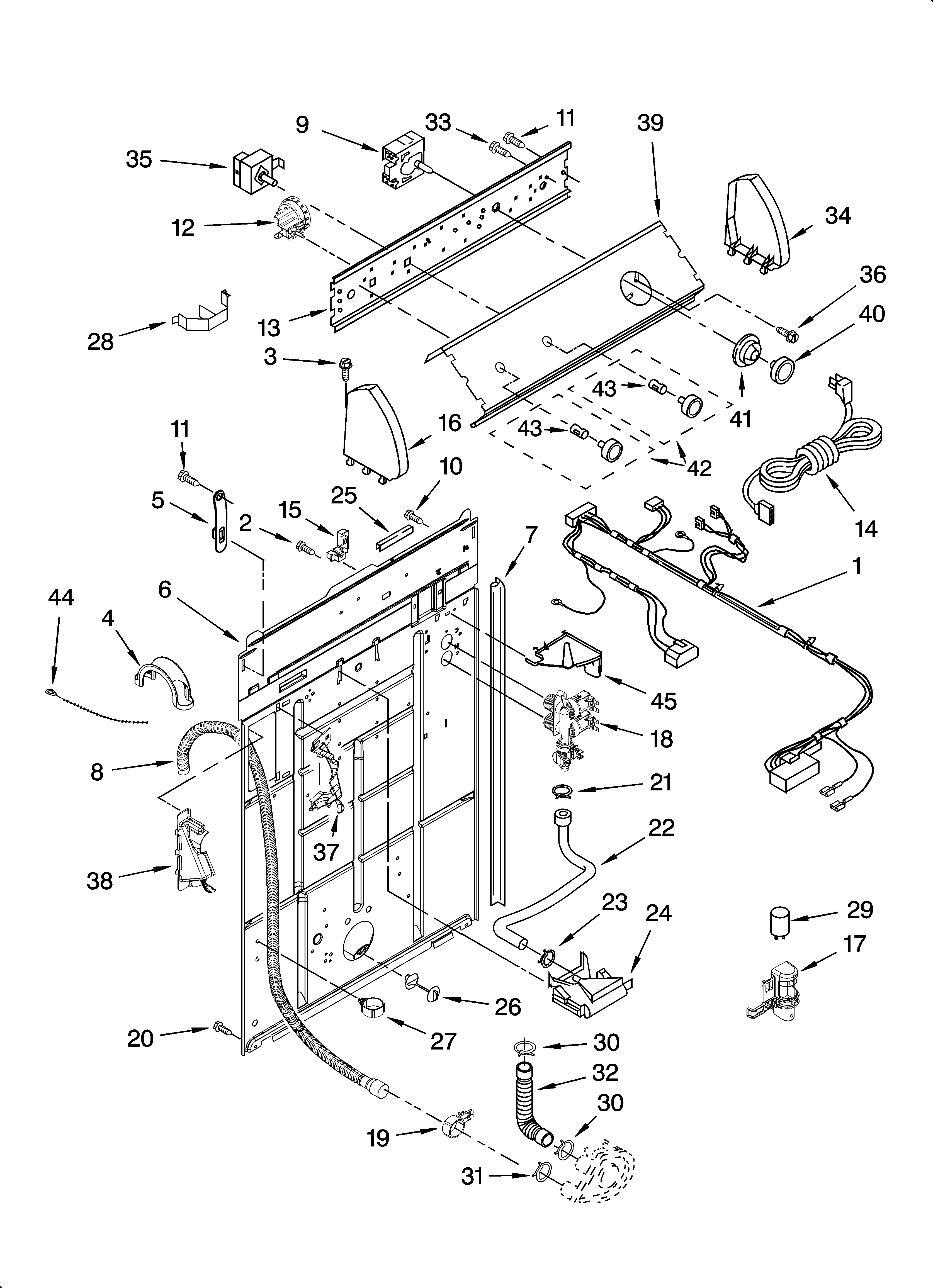 Controls and rear panel parts