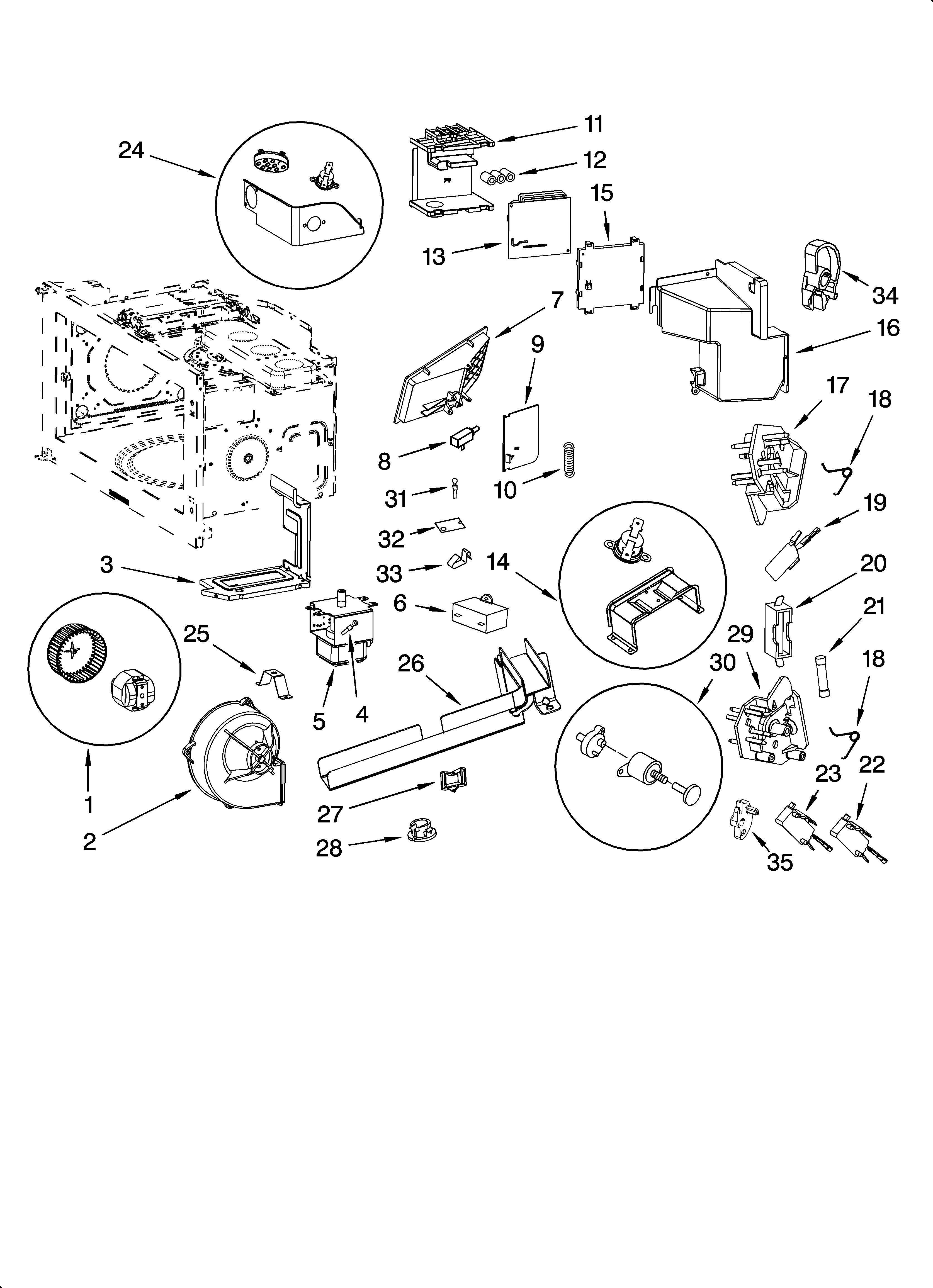 Interior and air flow parts