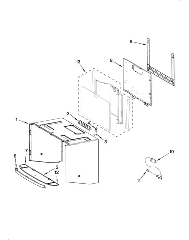 Cabinet and installation parts
