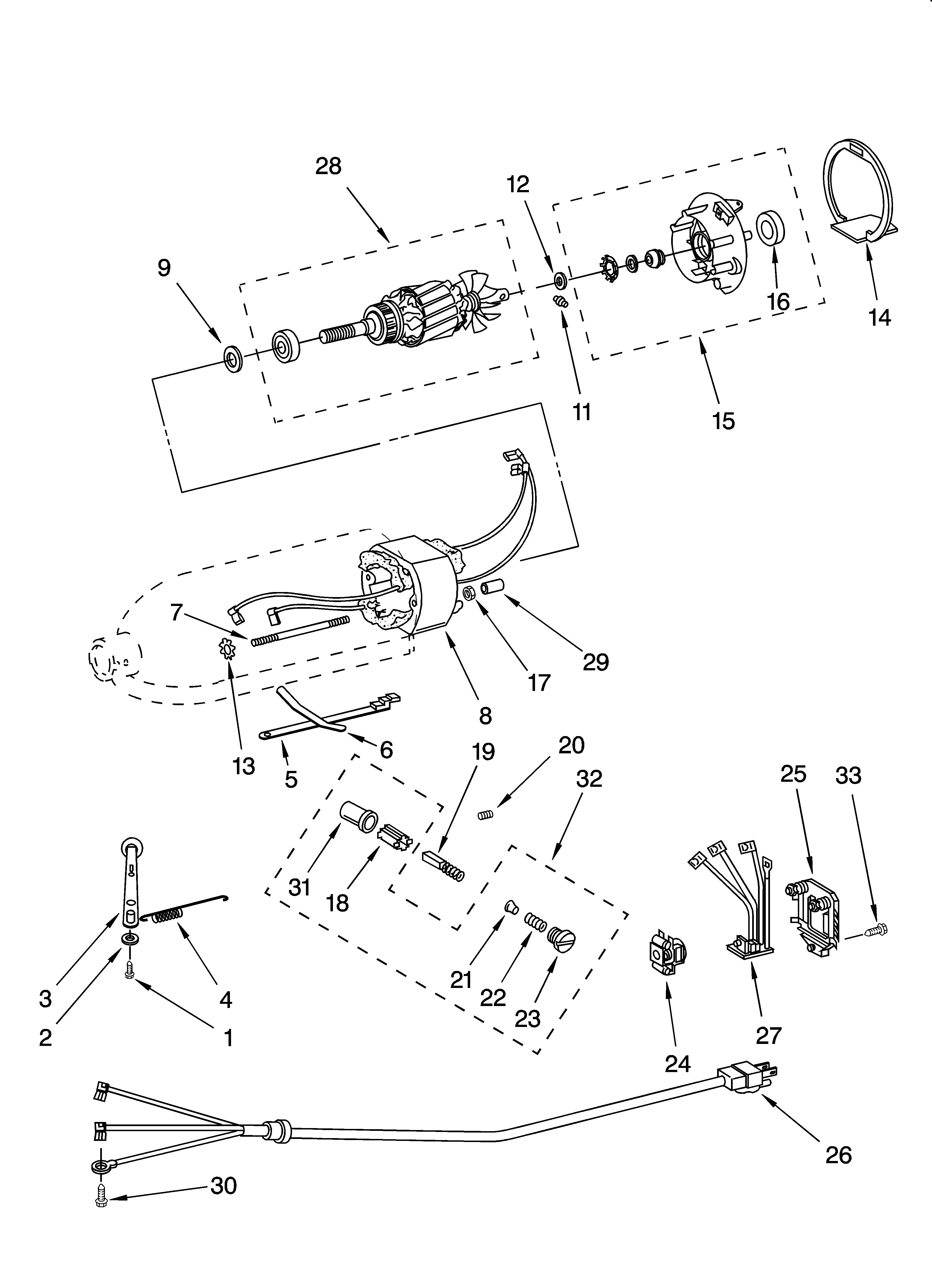 Motor and control parts, optional parts