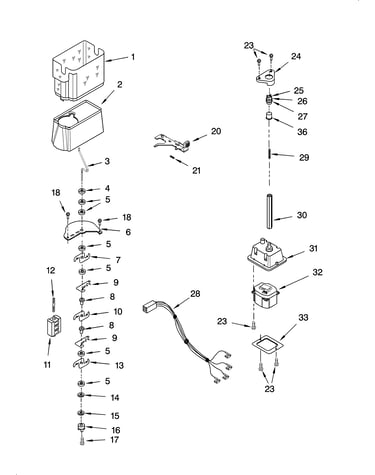 Motor and ice container parts