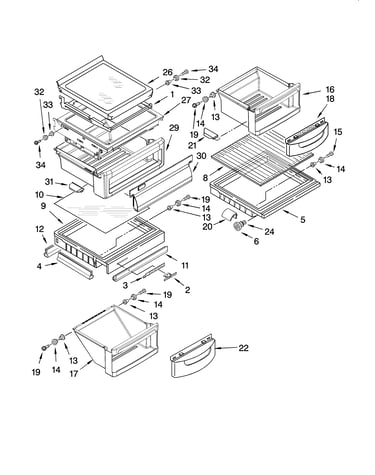 Refrigerator shelf parts