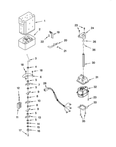 Motor and ice container parts