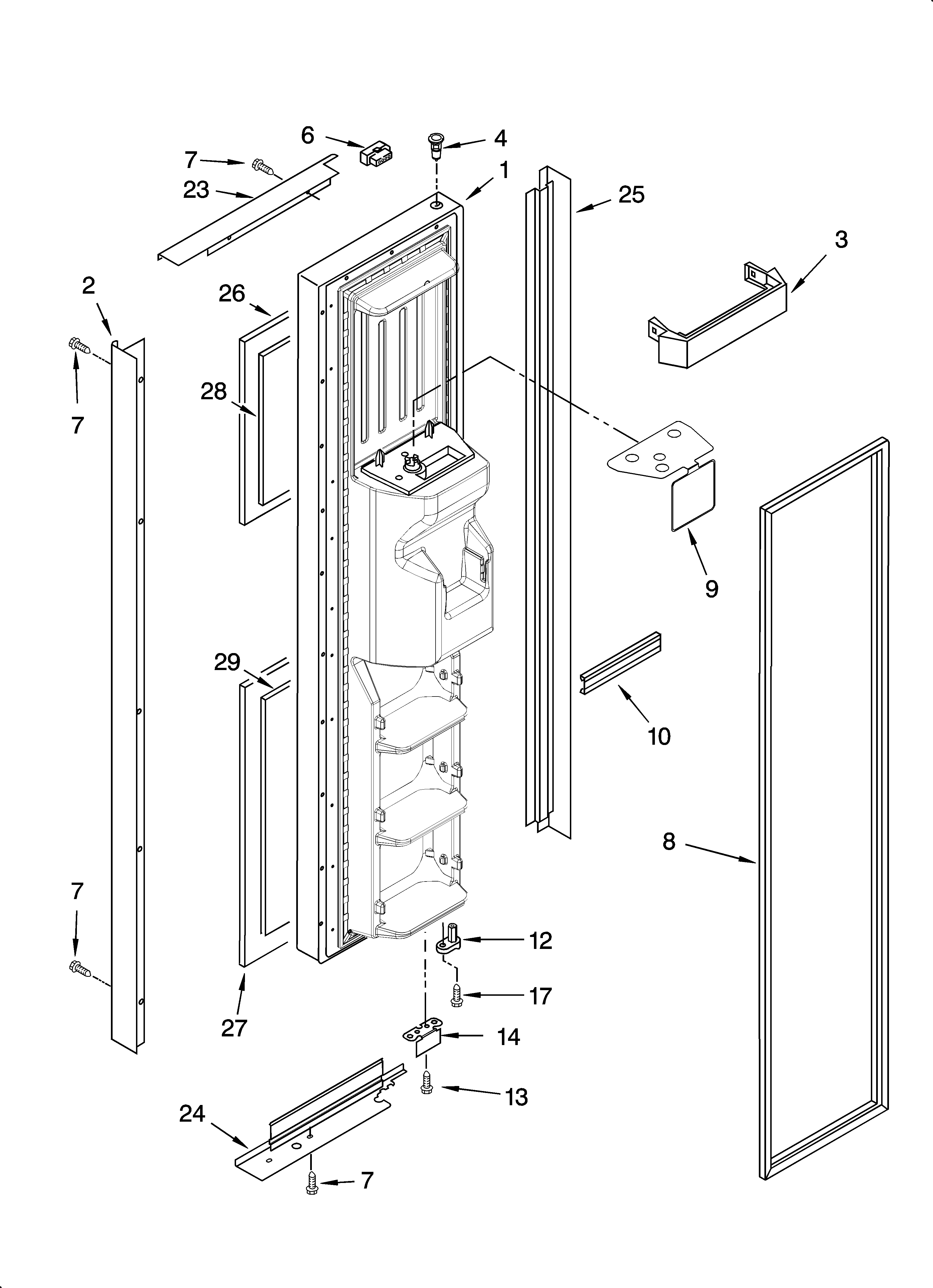 Freezer door parts