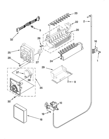 Icemaker parts, optional parts (not included)