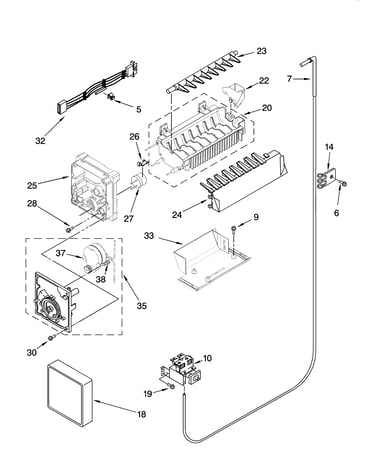Icemaker parts, optional parts (not included)