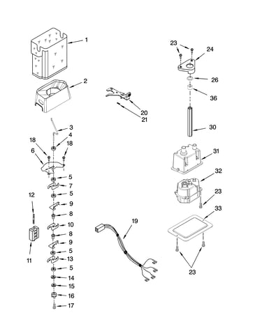 Motor and ice container parts