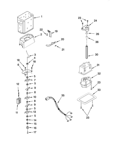 Motor and ice container parts