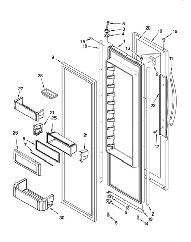 Refrigerator door parts