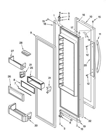 Refrigerator door parts