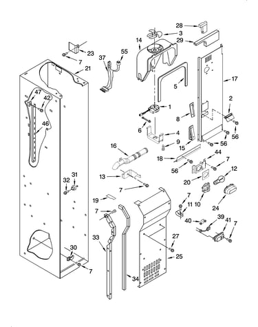 Freezer liner and air flow parts