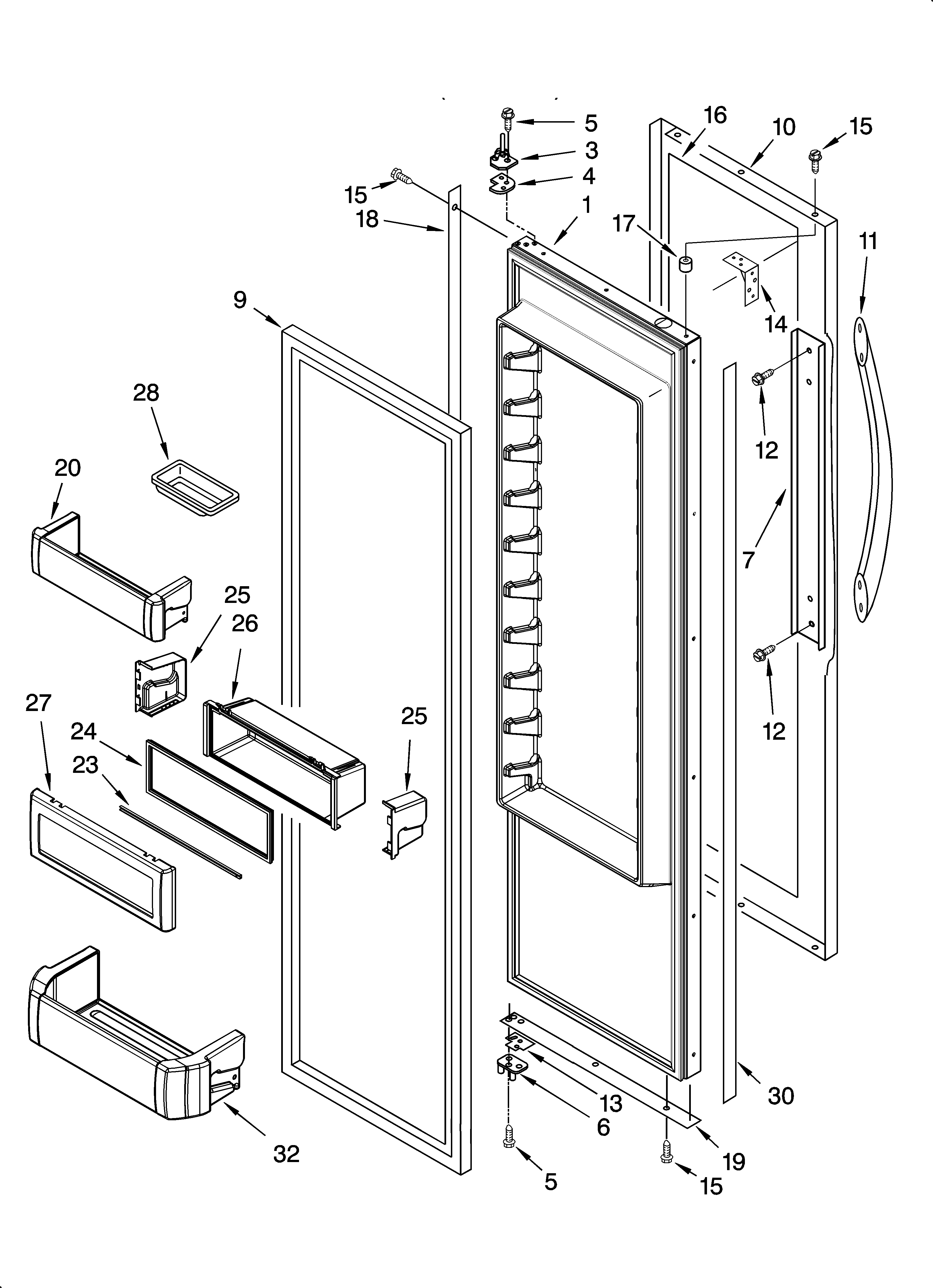 Refrigerator door parts
