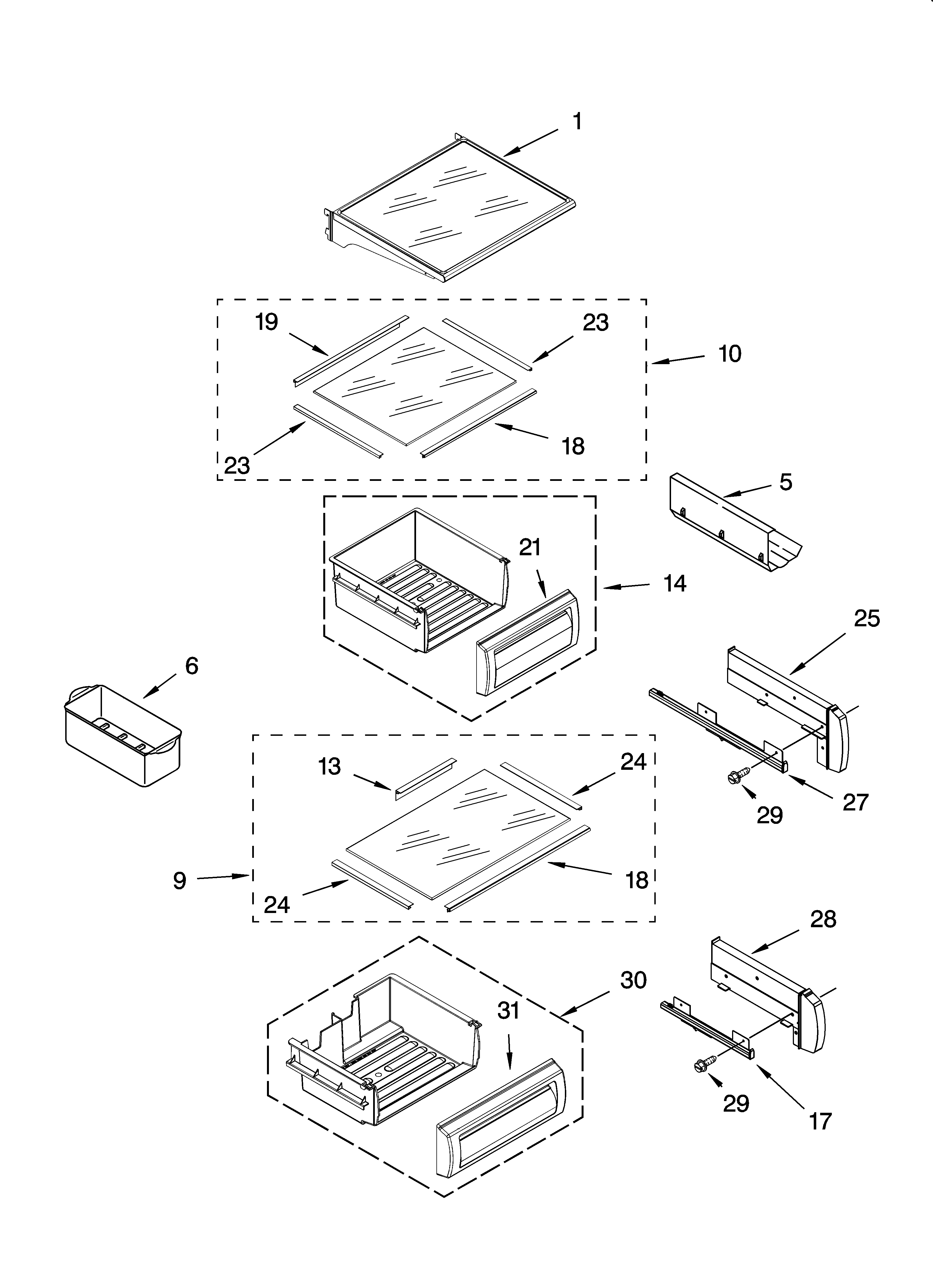 REFRIGERATOR SHELF PARTS