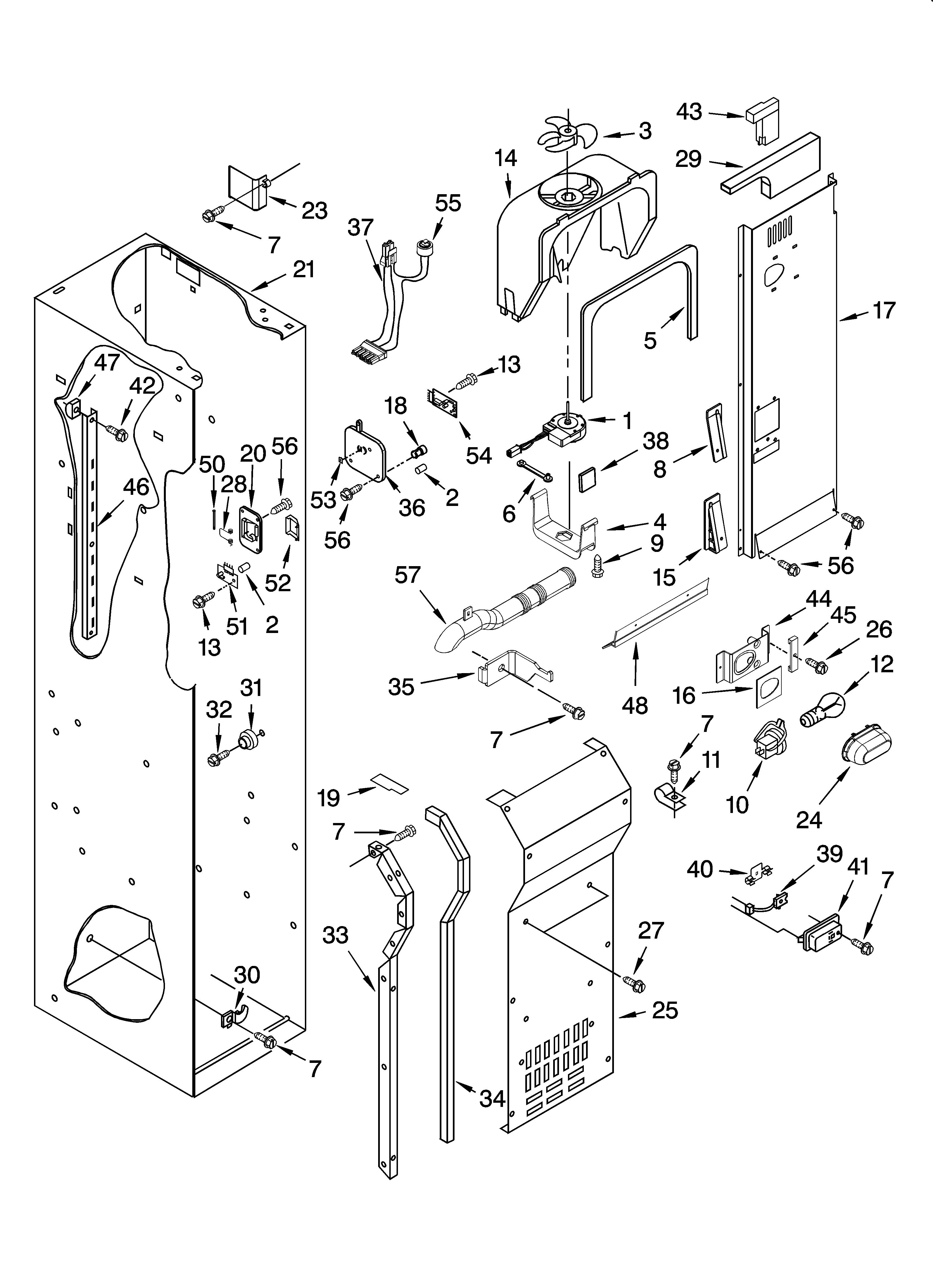 FREEZER LINER AND AIR FLOW PARTS