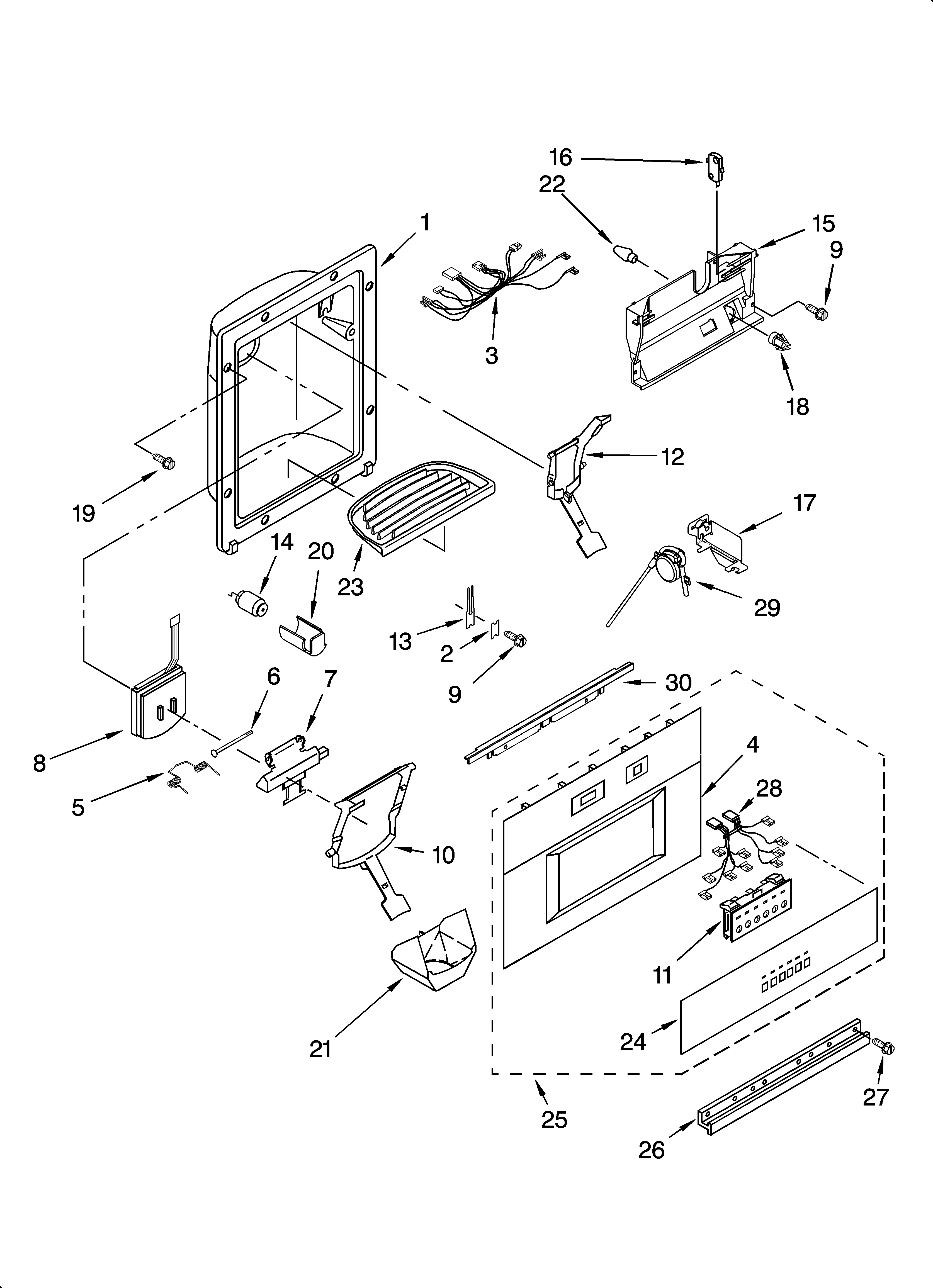 DISPENSER AND FRONT PARTS