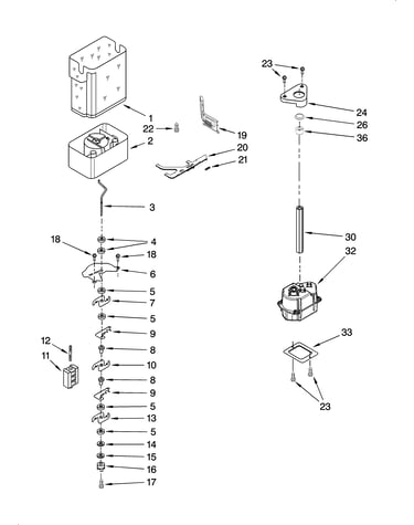 Motor and ice container parts