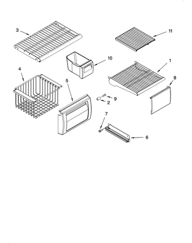 Freezer shelf parts