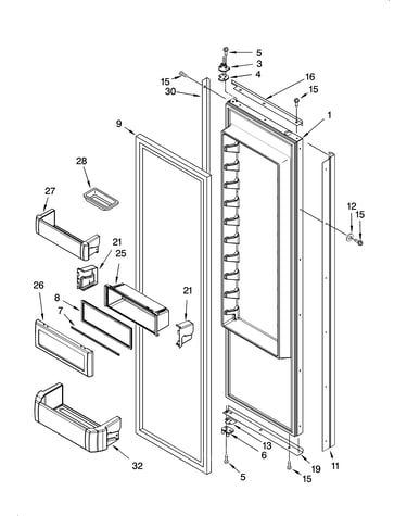 Refrigerator door parts