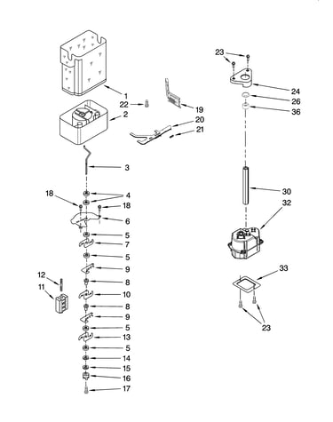 Motor and ice container parts