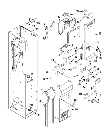 Freezer liner and air flow parts