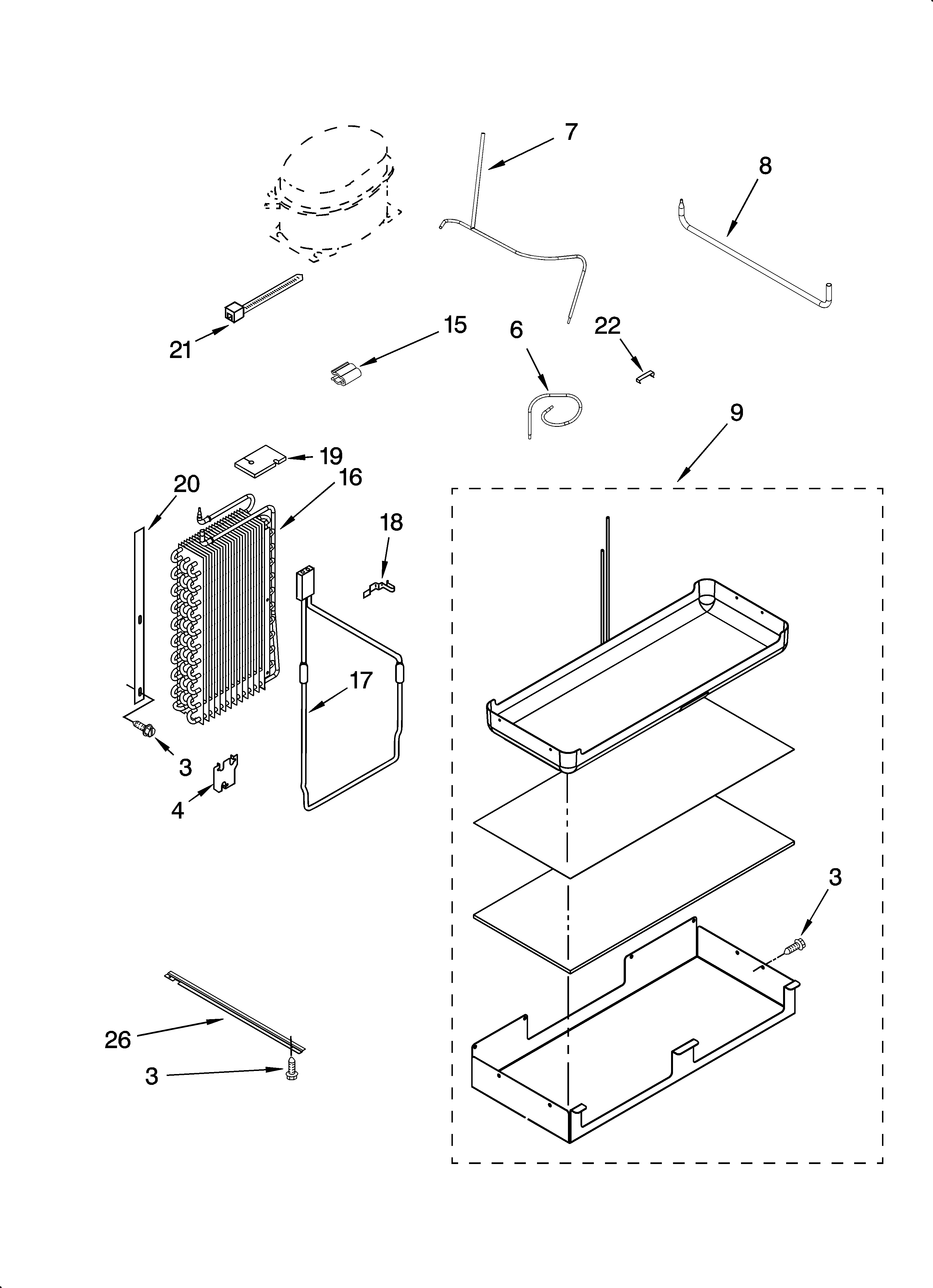 Lower unit and tube parts