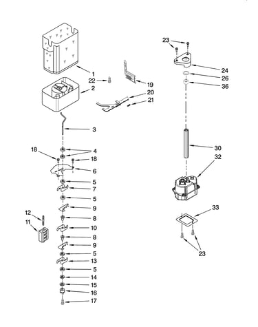 Motor and ice container parts