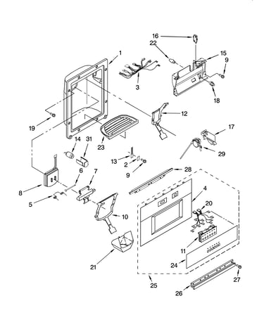 Dispenser and front parts