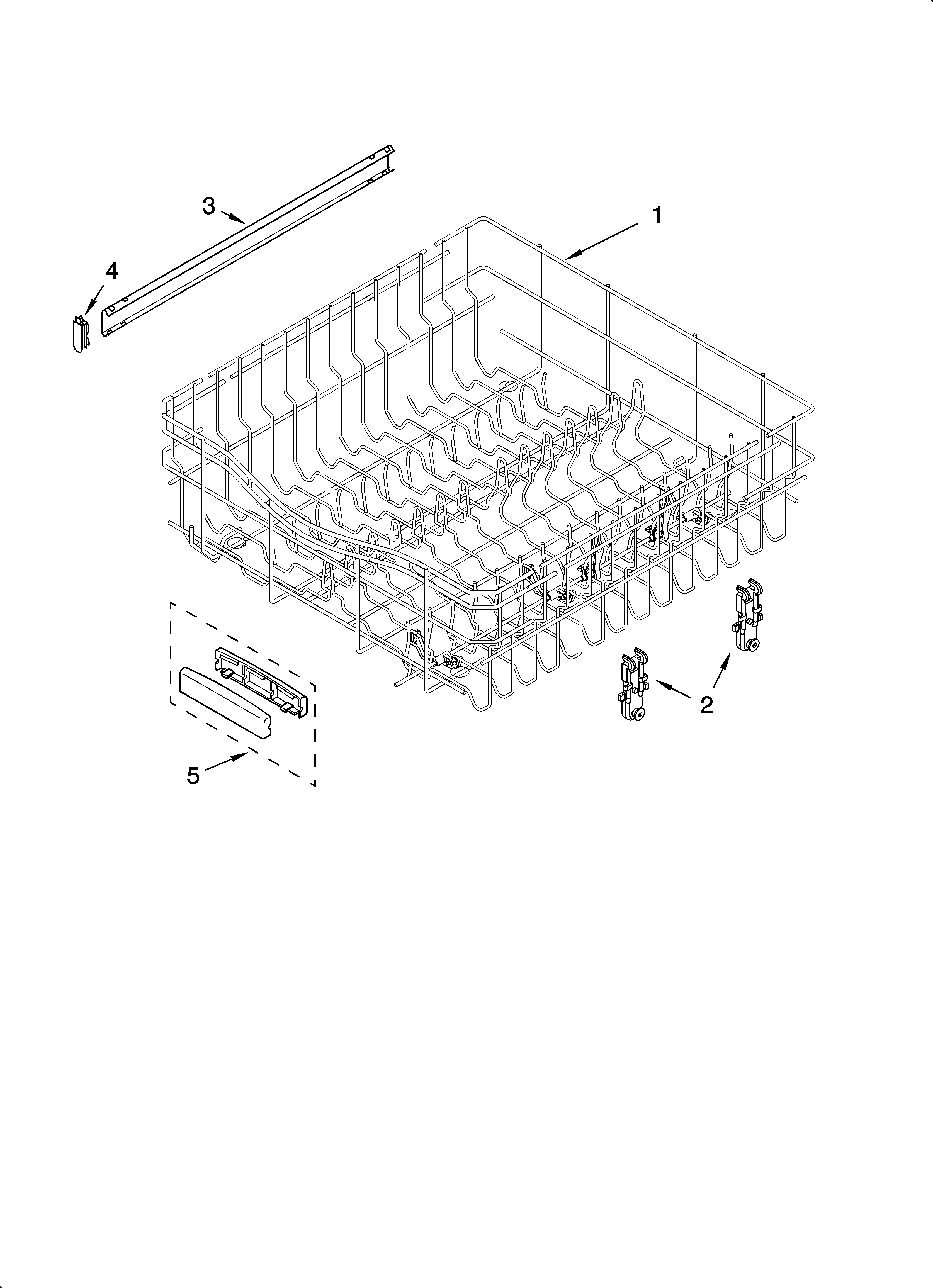 Upper rack and track parts