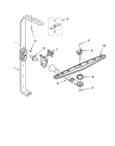 Upper wash and rinse parts