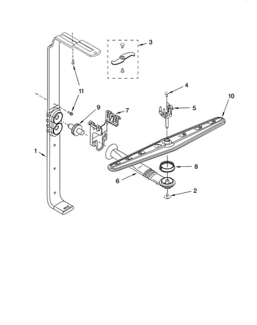 Upper wash and rinse parts