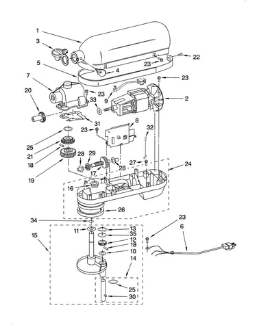 Case, gearing and planetary unit