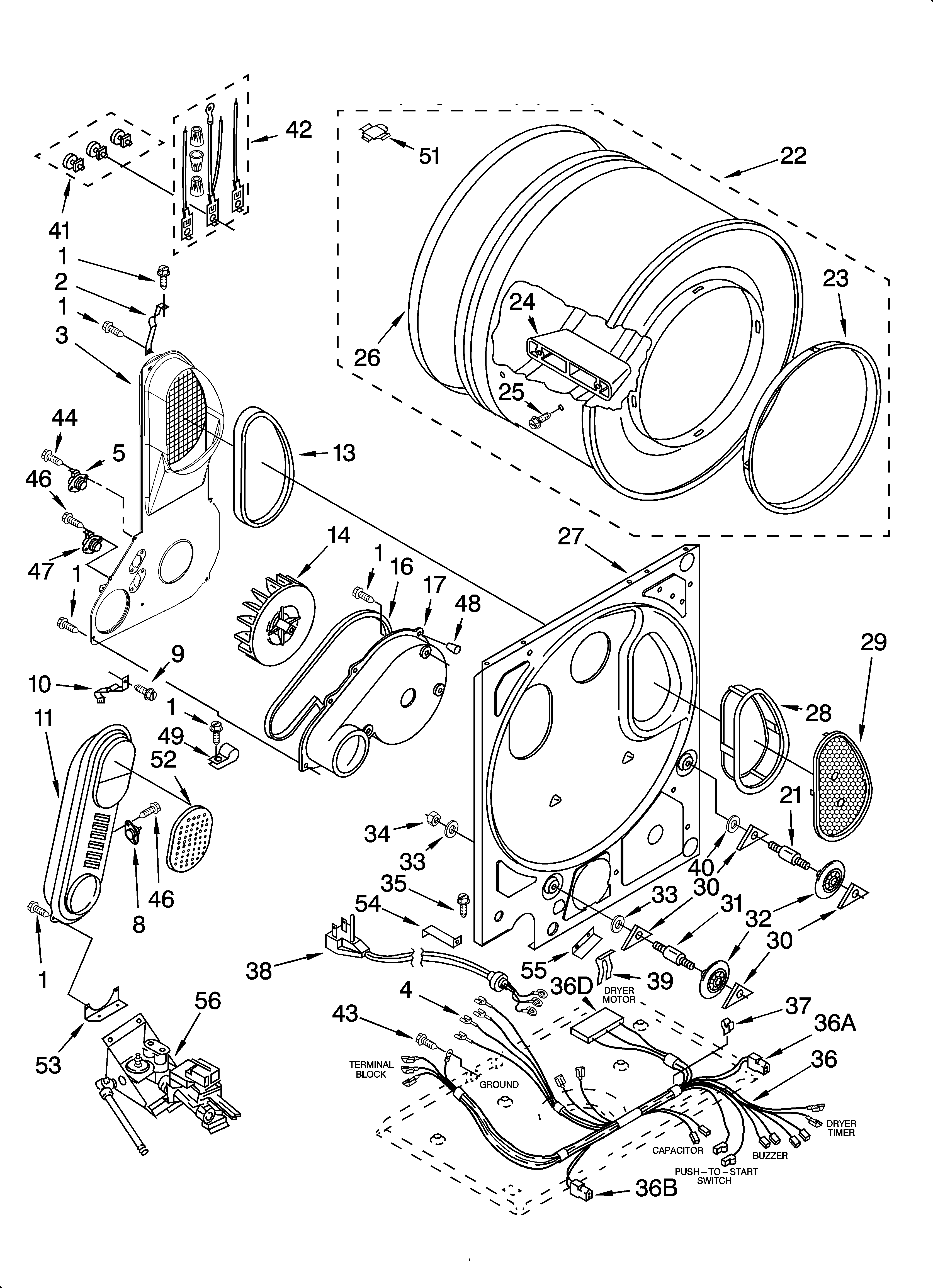 Dryer bulkhead parts
