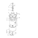 Whirlpool LTG5243DQ4 tub and basket parts diagram