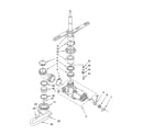 Roper RUD4000SU0 pump and spray arm parts diagram
