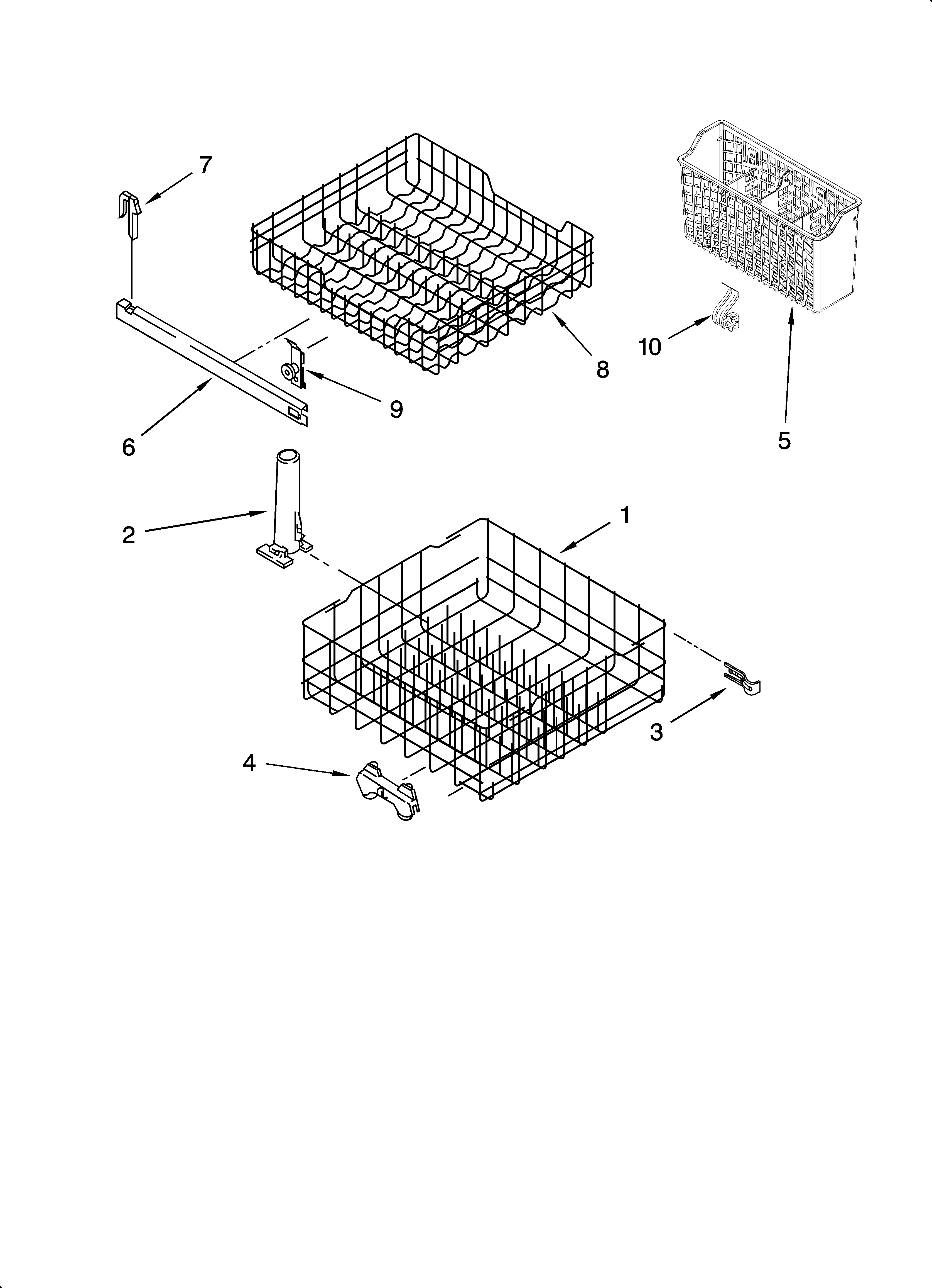 DISHRACK PARTS, OPTIONAL PARTS (NOT INCLUDED)