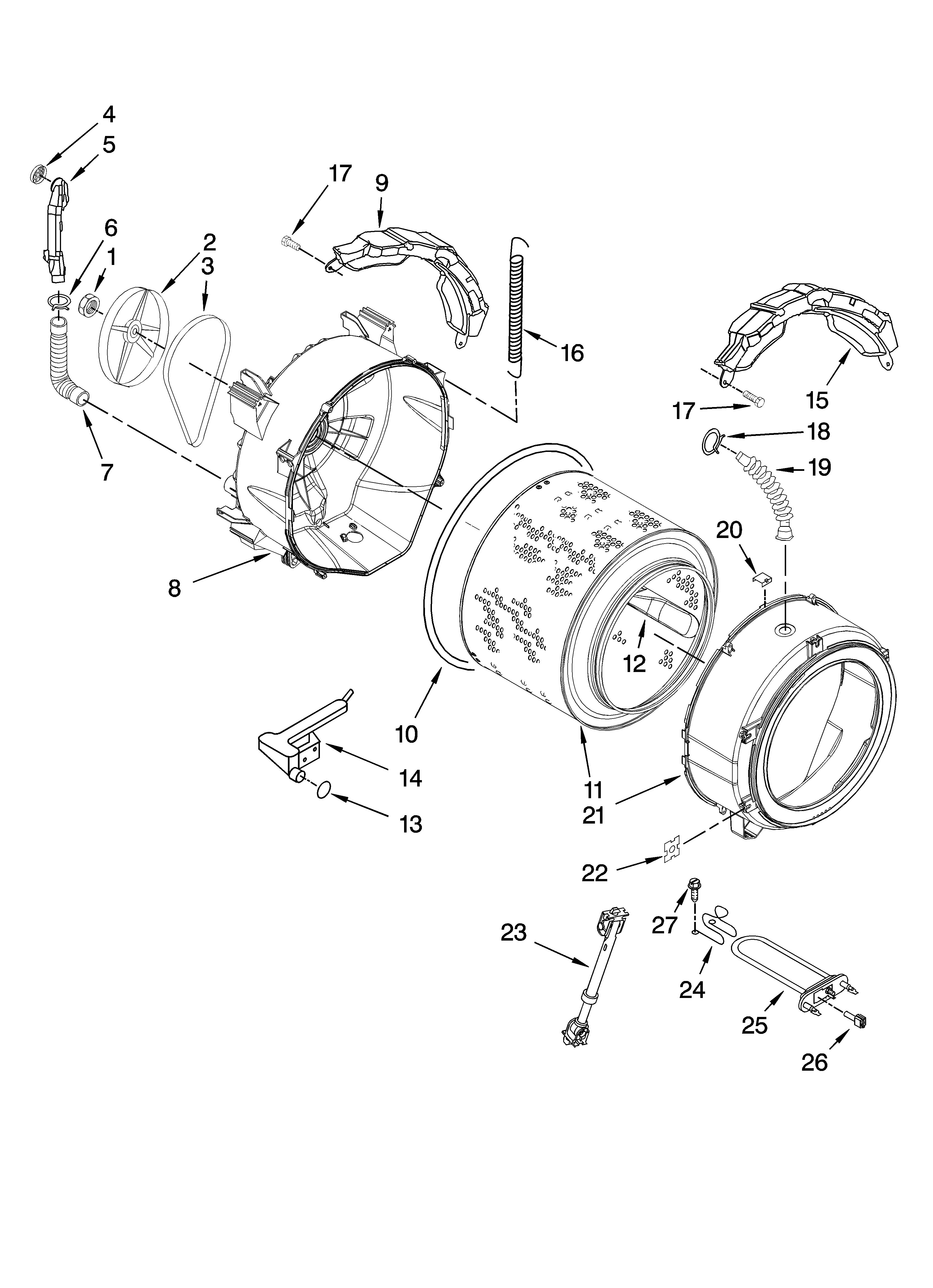 Tub and basket parts