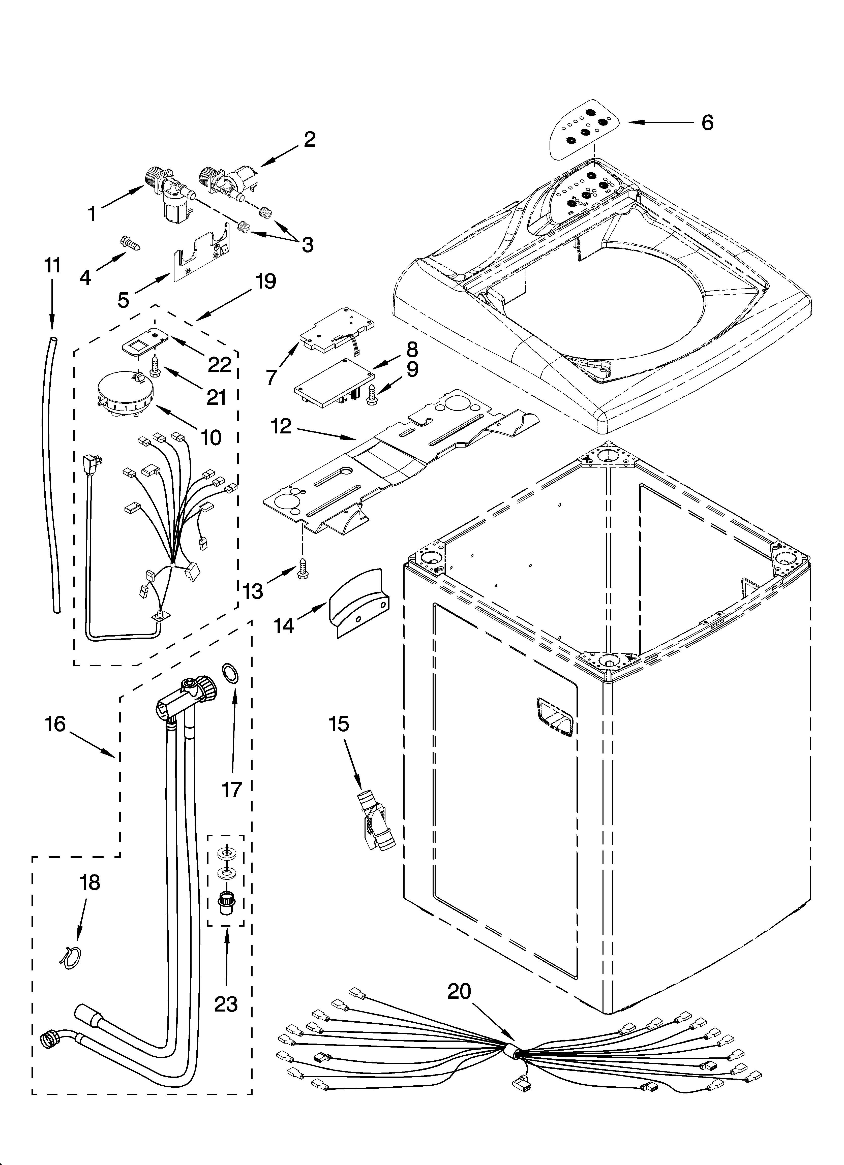 Controls and rear panel parts
