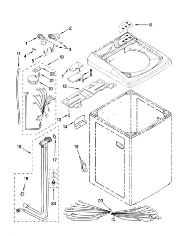 Controls and rear panel parts